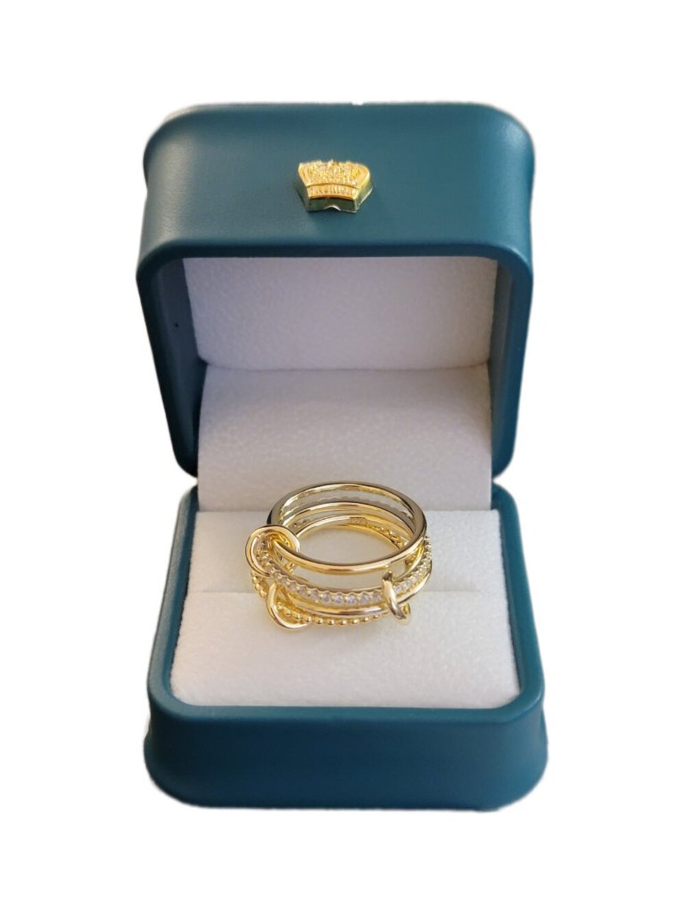 14K Gold Filled Moissanite Interlocked Spinelli Ring Size 10 NWT